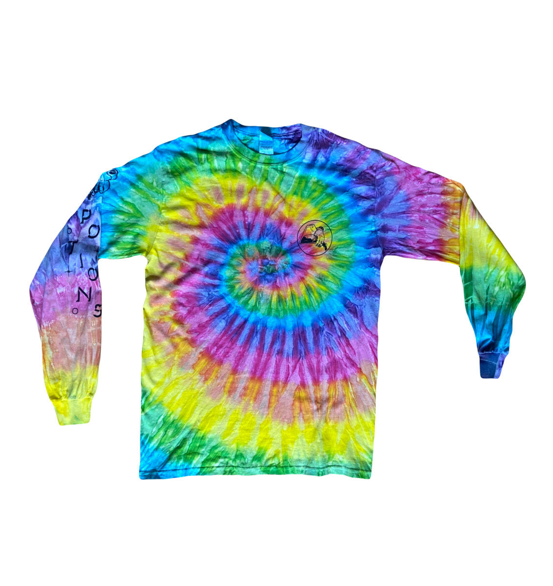 Long Sleeve Saturn Rainbow Tie Dye T-Shirt