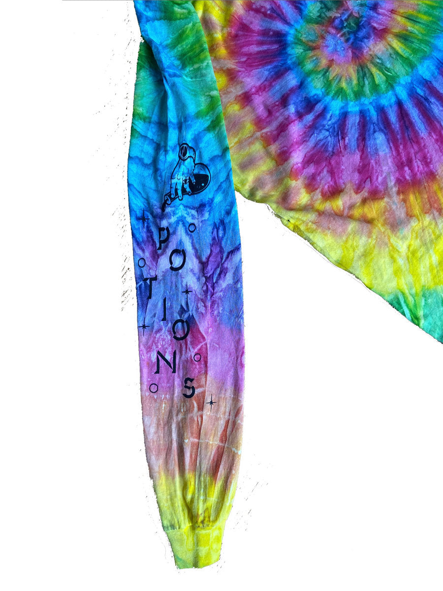 Long Sleeve Saturn Rainbow Tie Dye T-Shirt